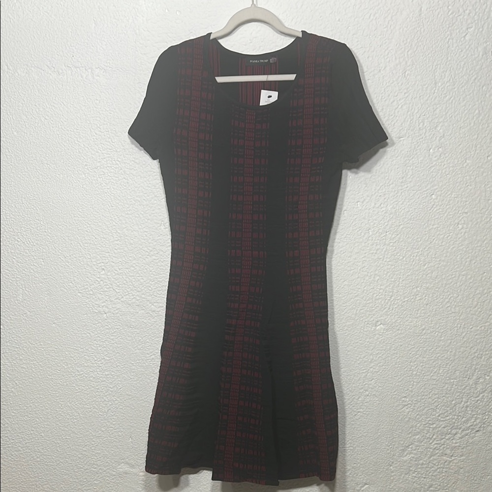 IVANA TRUMP - Black and Red Plaid Women's Dress NWT size M